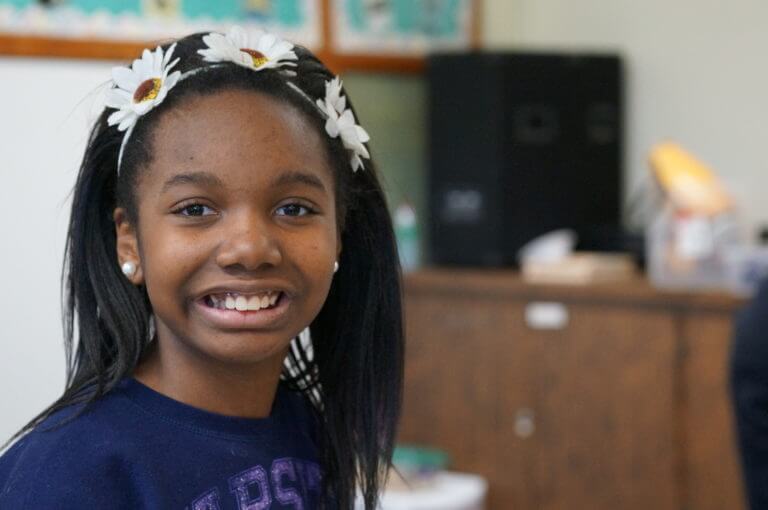 Female student smiling