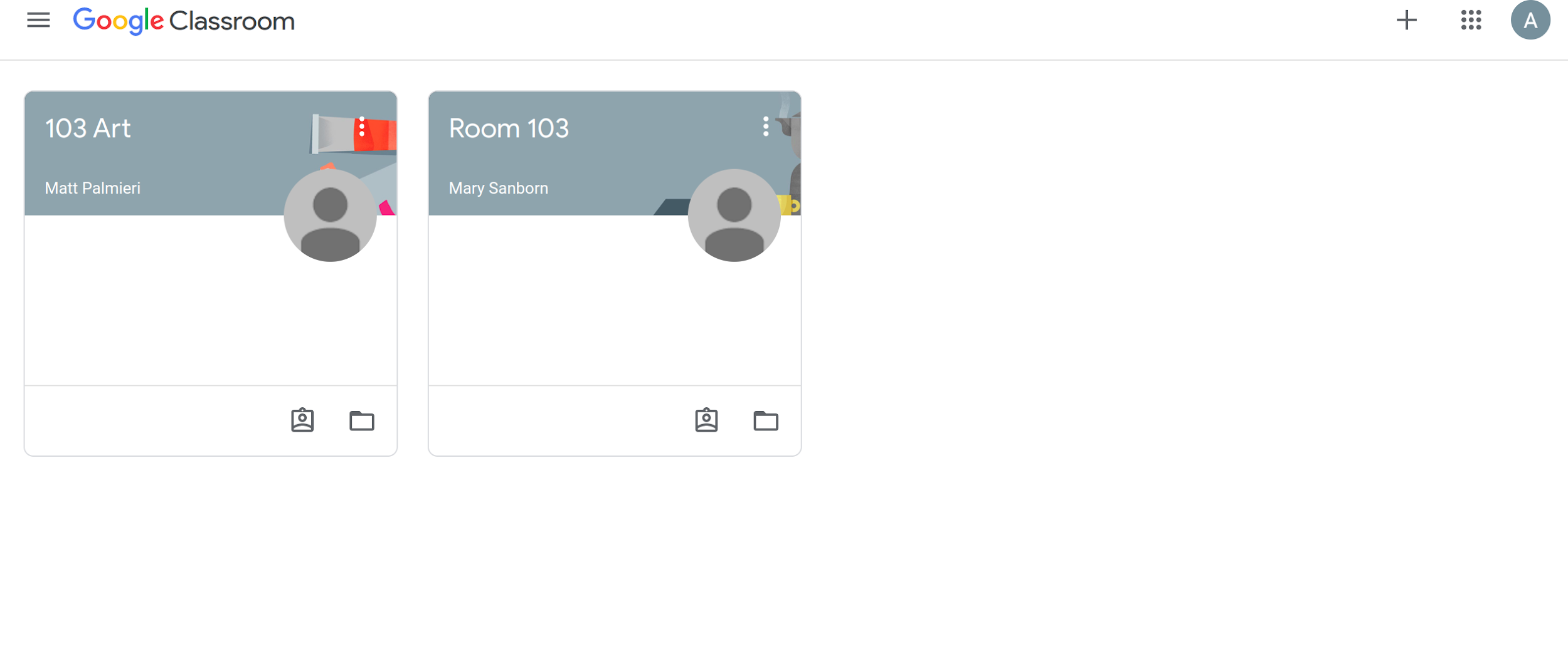 google classroom homepage