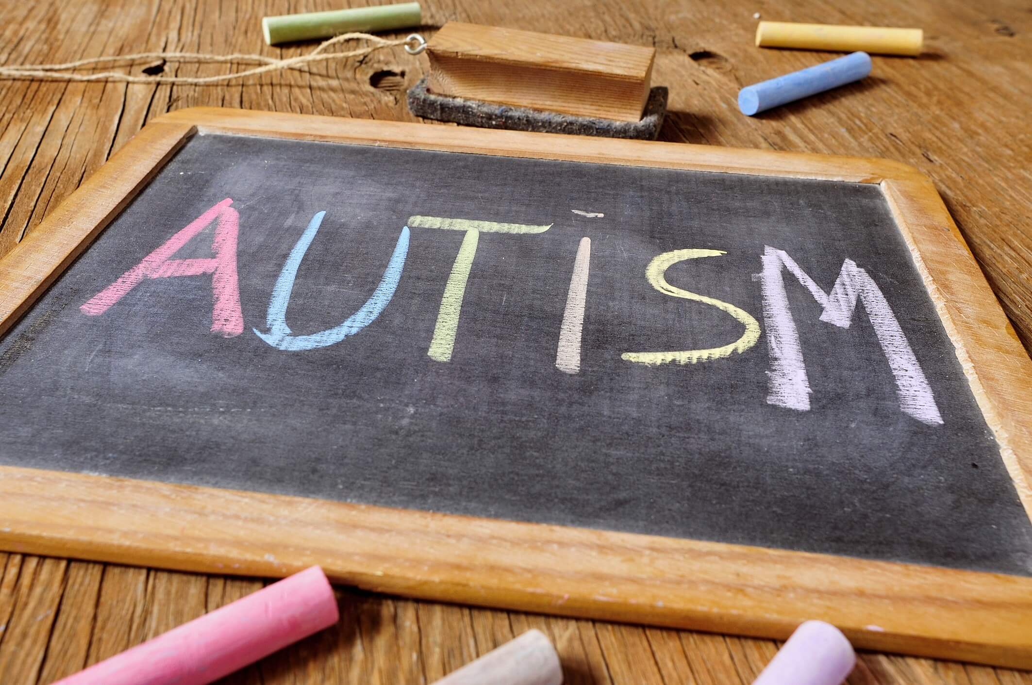 Autism written on blackboard